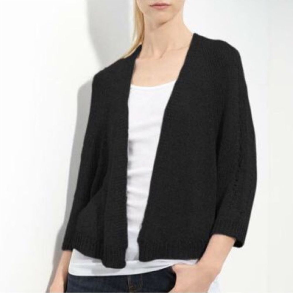 VINCE | Open Knit OpenโFront Black Cardigan Sweater Womenโs Size X-Small